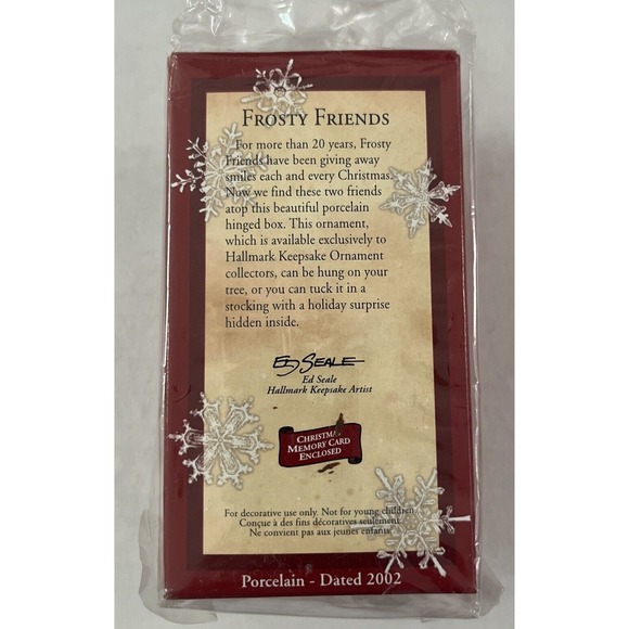 Hallmark 2002 Frosty Friends, Club Edition Collectible Hinged Box Ornament - New - Picture 3 of 7